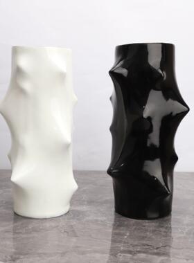 现代简约创意海参花器树脂摆件样板房售楼部酒店花插花瓶软装饰品