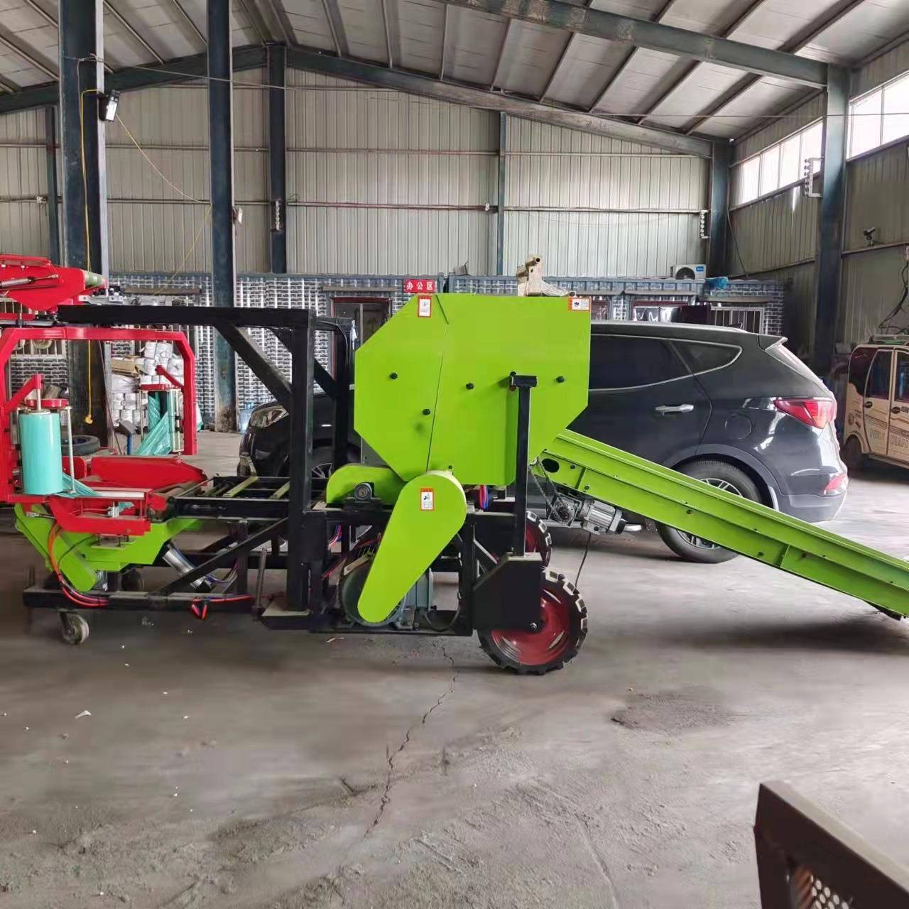 青储饲料圆捆包膜机牧草打捆机9YDM-0.55型全自动打捆包膜一体机