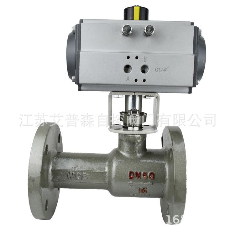 气动一体式高温球阀/Q641M-16气动一体式高温法兰球阀