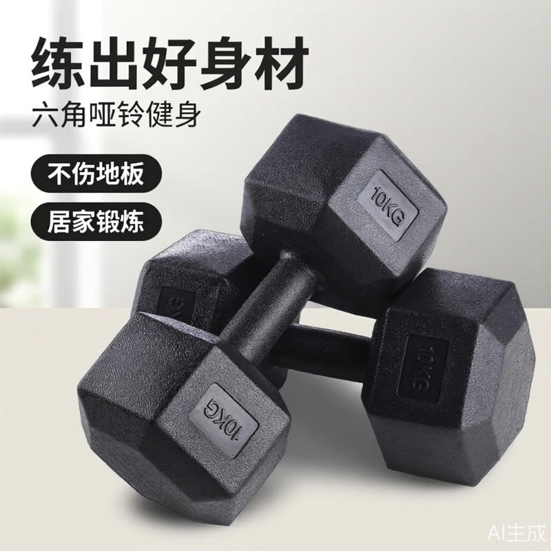 哑铃男士健身家用初中生女士六角包胶亚玲宿舍练臂肌力量运动器材