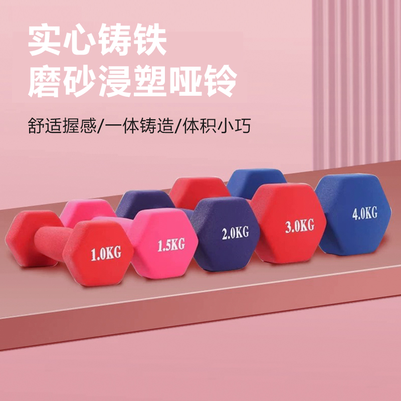 哑铃女士健身家用瘦肚子手臂专业男2kg一对实心铸铁3公斤5儿童4小
