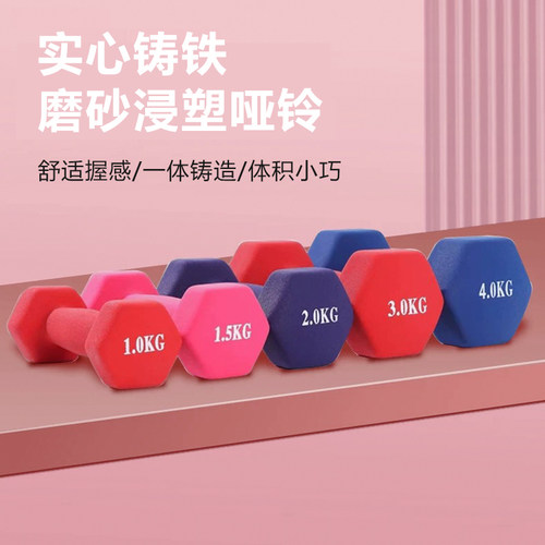 健身哑铃班柏实心铸铁小型