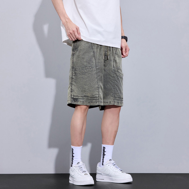 休闲短裤男新款夏季时尚百搭柔软亲肤纯色拼接宽松显瘦男装裤子