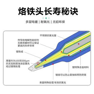 恒温电洛铁头尖嘴马蹄形刀头60W焊台通用 焊宝无铅936烙铁头内热式