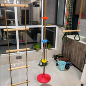 室外儿童塑料吊环幼儿园木棒单杠玩具室内阳台锻炼户外猴杆荡秋千