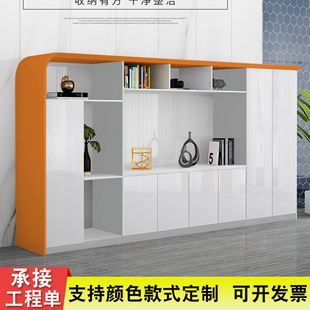 烤漆书柜文件柜简约现代老板办公室办公桌背景柜轻奢资料档案