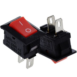 KCD11船型开关 3脚 10*15MM 三脚两档红盖 翘板开关 小型电源开关