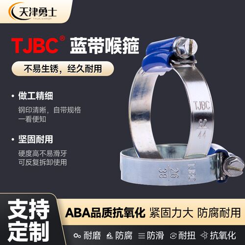 蓝带卡箍TJBC天津宝成镀锌蓝头喉箍水管夹抱箍喉扎非不锈钢碳钢箍