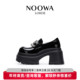 NOOWA粗跟乐福鞋 珍珠真皮增高百搭软底一脚蹬小皮鞋 女2025款 时尚