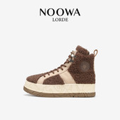 厚底增高真皮毛毛鞋 2025秋冬新款 高帮休闲女鞋 NOOWA萝瓦设计师款