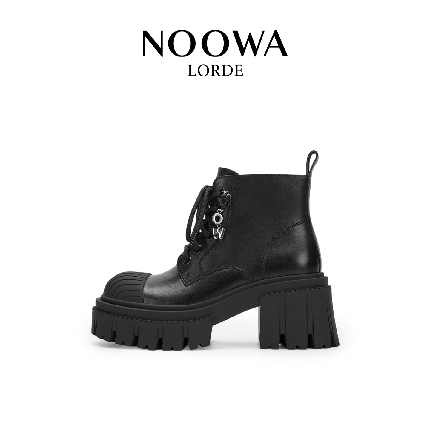 专柜同款英伦大头增高系带马丁靴