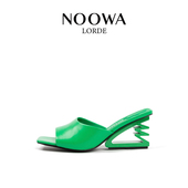 气质方头凉鞋 明星同款 真皮法式 时尚 NOOWA原创异形跟凉鞋 女2025款