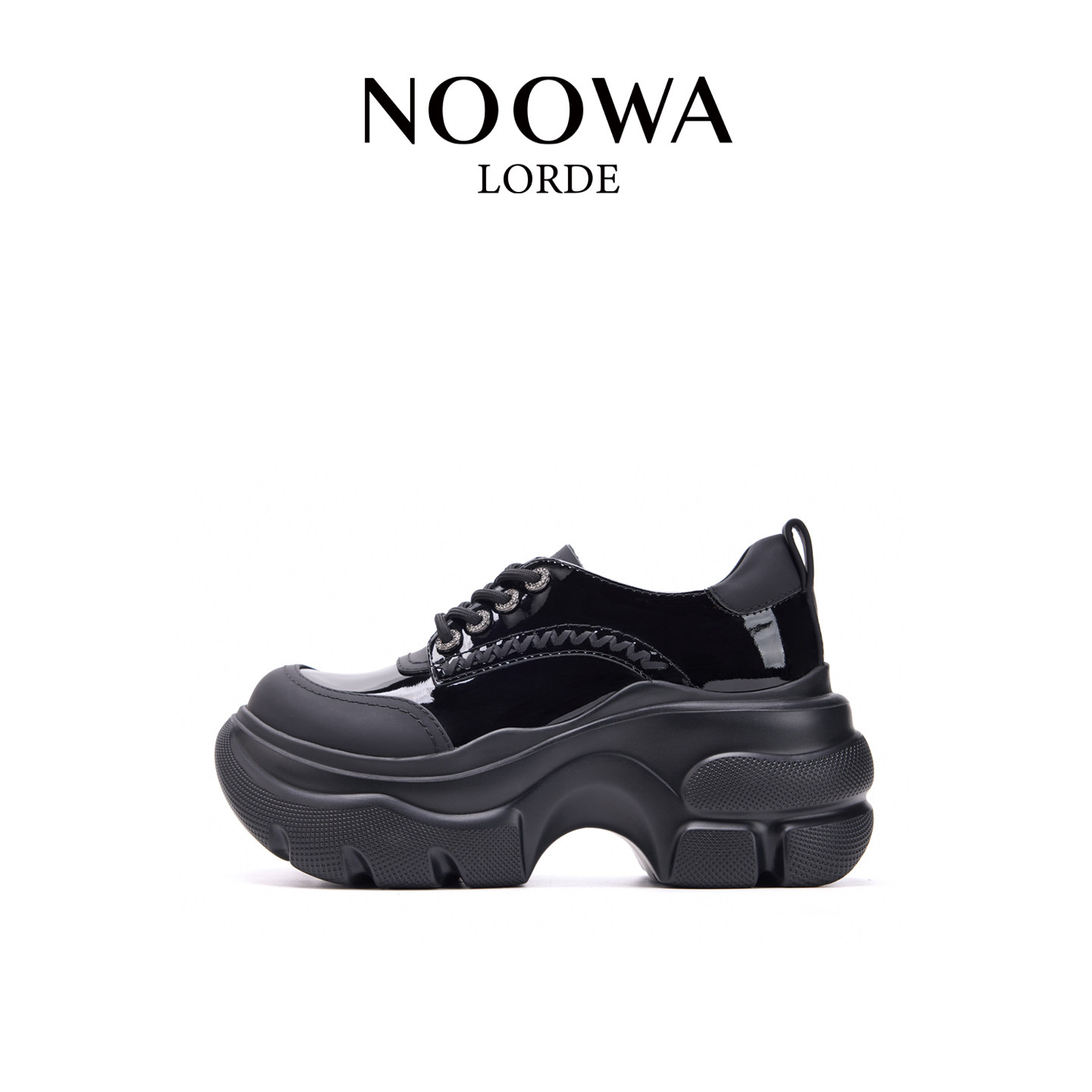 NOOWA小众漆皮乐福鞋女2026春季新款英伦增高舒适时尚系带小皮鞋,女鞋,乐福鞋（豆豆鞋）,淘宝优惠券,粉丝福利购,淘宝优惠卷