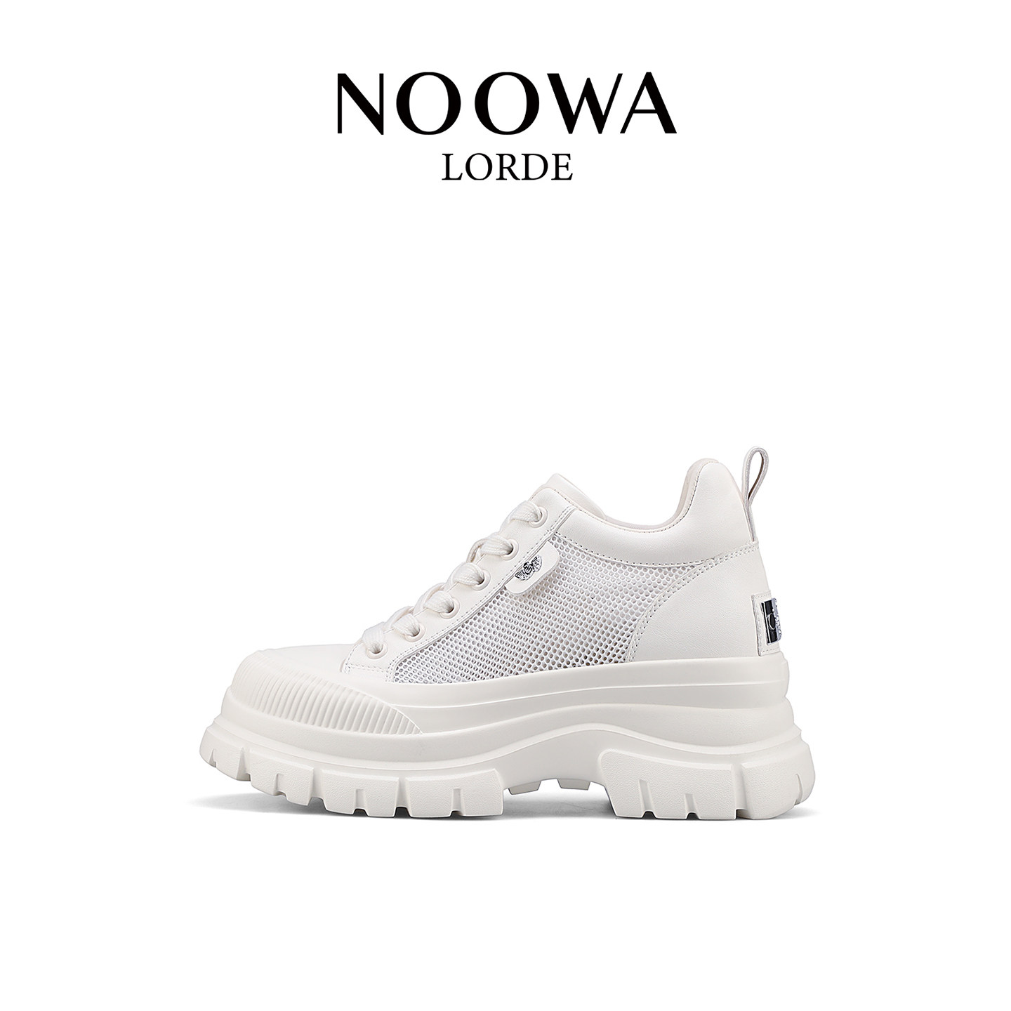 NOOWA厚底小白鞋女2026夏季新款百搭增高休闲网面透气轻便板鞋