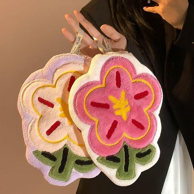 有钱花擦手帕厂家厨房卫生间擦手布珊瑚绒加厚吸水可挂擦手巾