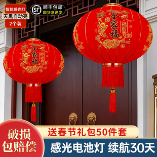 大红灯笼2026新款春节过年大门口阳台一对挂饰吊灯中国风户外新年