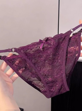 女士高开叉性感蕾丝细带纯欲风内裤女2026新款网纱情调低腰三角裤