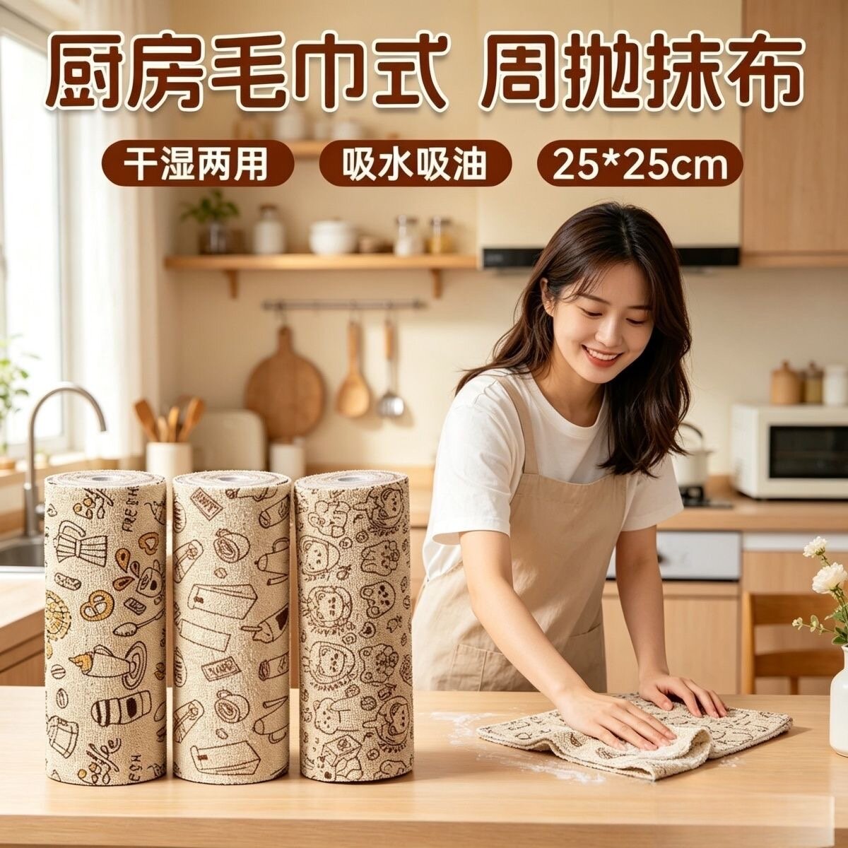 周抛懒人抗菌吸水干湿两用抹布