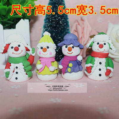 圣诞节蛋糕装饰糖人摆件圣诞老人雪人摆件圣诞花环树 糖人公仔