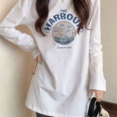 白色内搭德绒打底衫女秋冬季高级感中长款遮屁股加绒长袖t恤上衣