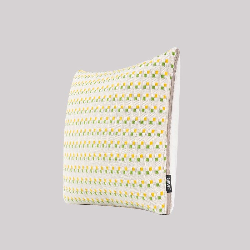 新宸优品 黄绿小格纯棉抱枕被子两用办公室小清新午睡毯子二合一,居家布艺,抱枕被,淘宝优惠券,粉丝福利购,淘宝优惠卷