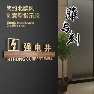 轻奢定制仓库危废间门牌消防标识强弱电井提示牌工厂车间检测室实