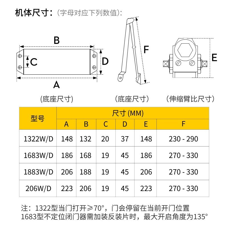液压铸铝闭门器缓冲关门自动回弹厂家二段调速防火门商用静音