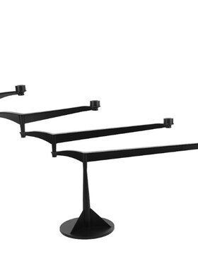 黑色旋转烛台金属工艺品轻奢创意家居客厅软装饰品摆件