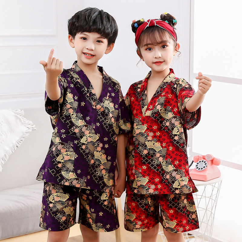 儿童汗蒸服大童睡衣家居服2024新款洗浴浴服按摩服男童女童桑拿服图片