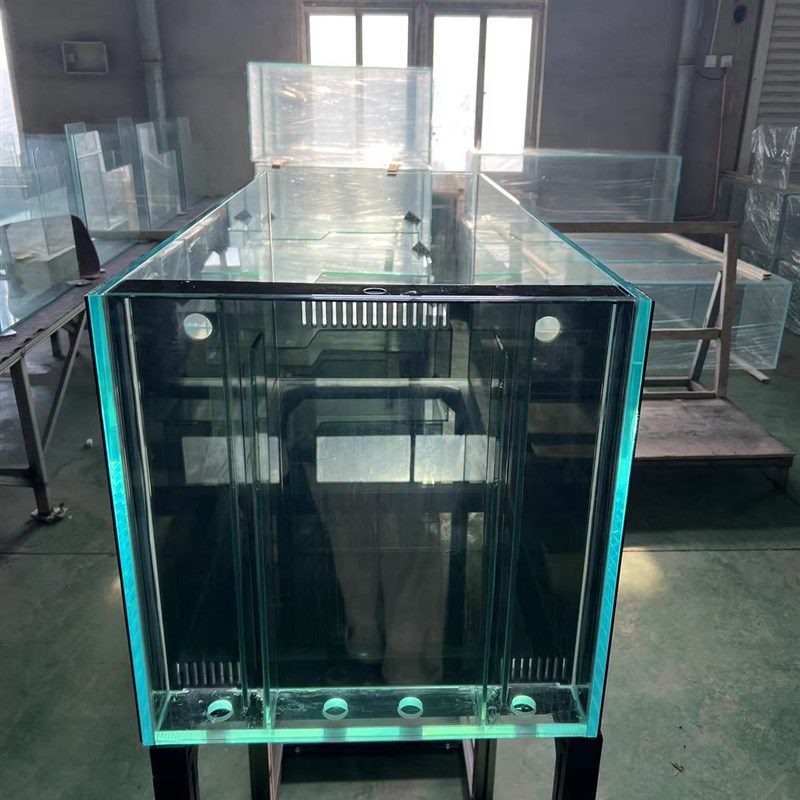 金泰极窄黑玻侧溢流生态溪流缸超白玻璃鱼缸底滤客厅大中小定制