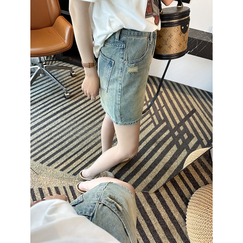 内衬防走光!~复古高腰牛仔半身裙女春夏2025新款洋气百搭a字短裙