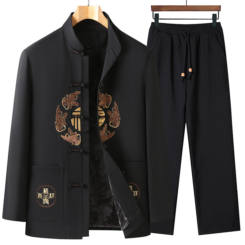 冬季中国风唐装男外套爷爷套装中老年人加绒加厚老人衣服爸爸棉衣,男装,唐装,淘宝优惠券,粉丝福利购,淘宝优惠卷
