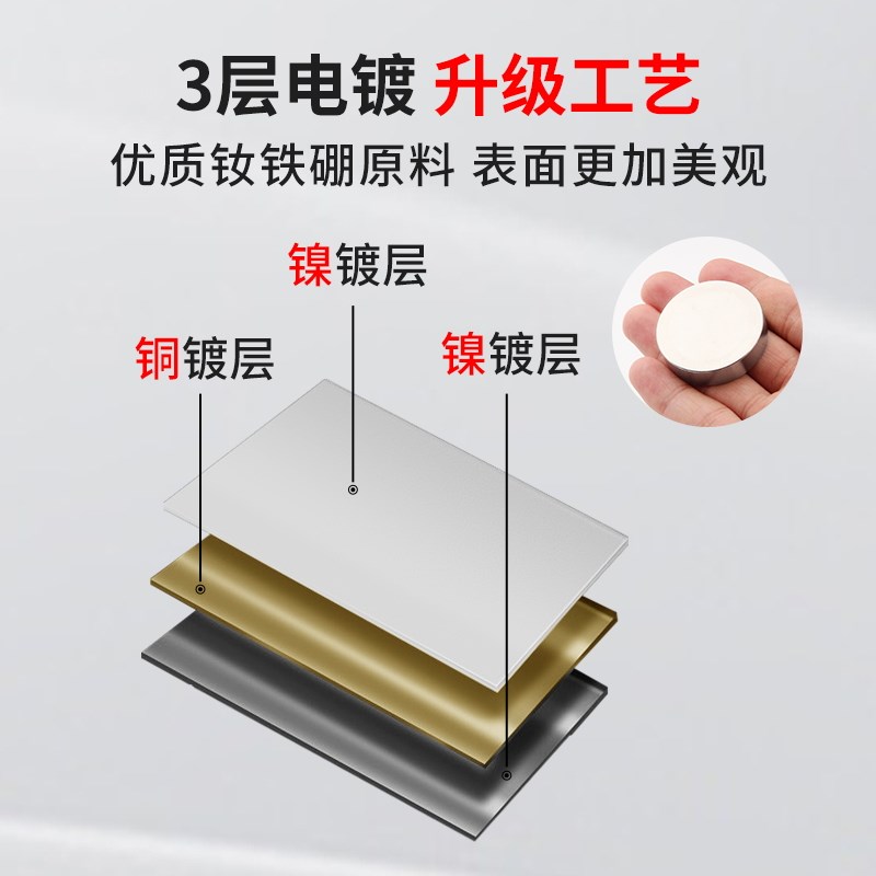 强力磁铁圆形高强度钕铁硼吸铁石强磁磁铁钢大号磁性石大尺寸磁块