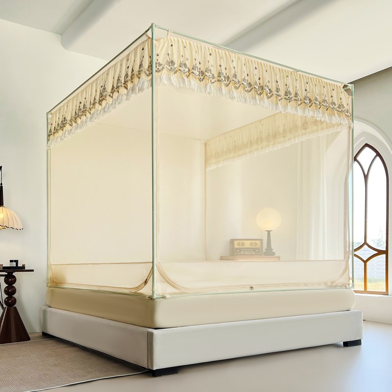 2025新款防摔蚊帐家用卧室1米8乘2米x2米大床a类母婴级床笠款回底