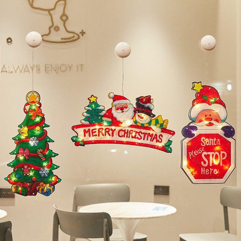 雪人圣诞老人圣诞节装饰彩灯创意小挂饰橱窗店铺餐厅挂件布置灯牌,节庆用品/礼品,圣诞装饰品,淘宝优惠券,粉丝福利购,淘宝优惠卷