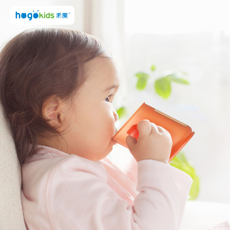 禾果宝宝杯子学喝水斜口学饮杯防摔直饮杯儿童吸管牛奶杯喝水杯子