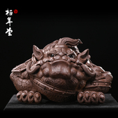 吉柏年 紫砂雕塑茶宠摆件 手工可养招财 柏年堂 金蟾 吉兽福蟾
