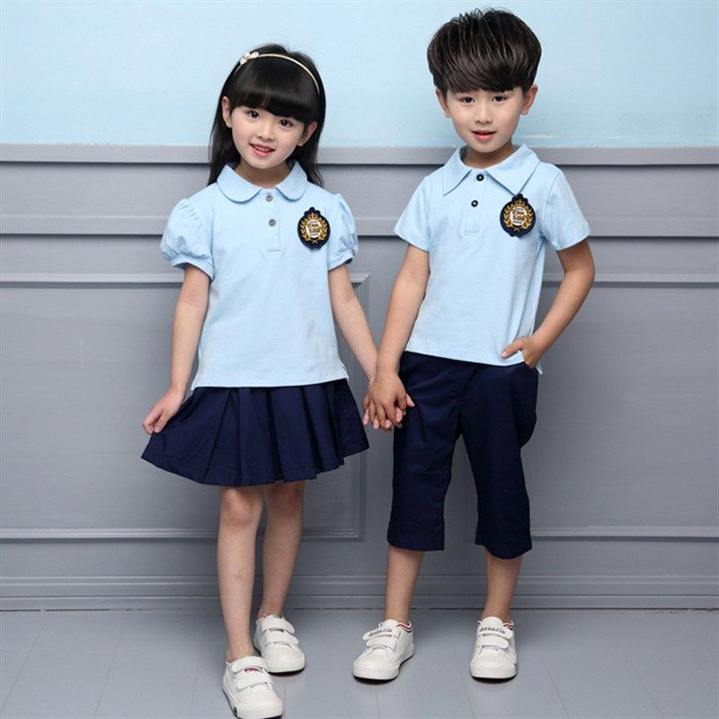 小学生校服夏装纯棉套装polo衫一年级班服英伦学院风幼儿园入园服