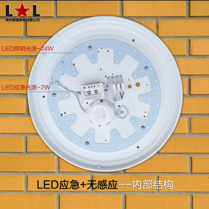 led消防应急吸顶灯 带声光控带智能红外线人体感应过道楼道感应灯