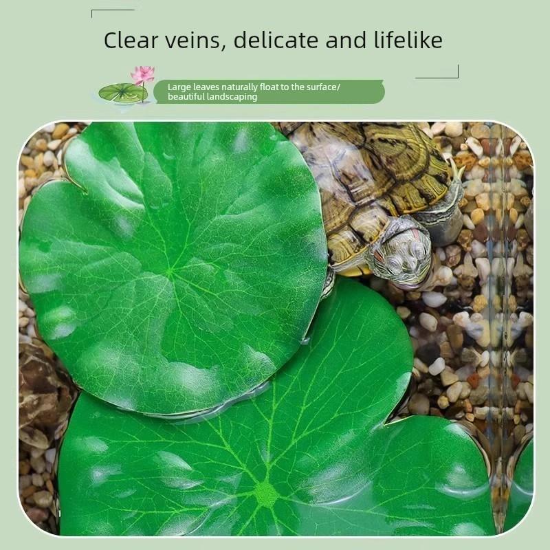 天猫正品乌龟躲避装饰造景假绿植荷叶鱼缸仿真水草水池漂浮摆件用图片