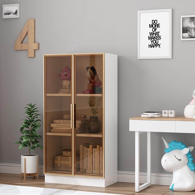 简易书架落地客厅带玻璃门书柜组合储物柜置物架实木收纳儿童学生,住宅家具,书架,淘宝优惠券,粉丝福利购,淘宝优惠卷