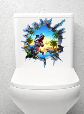 3D破墙恐龙墙面贴纸遮丑挡洞