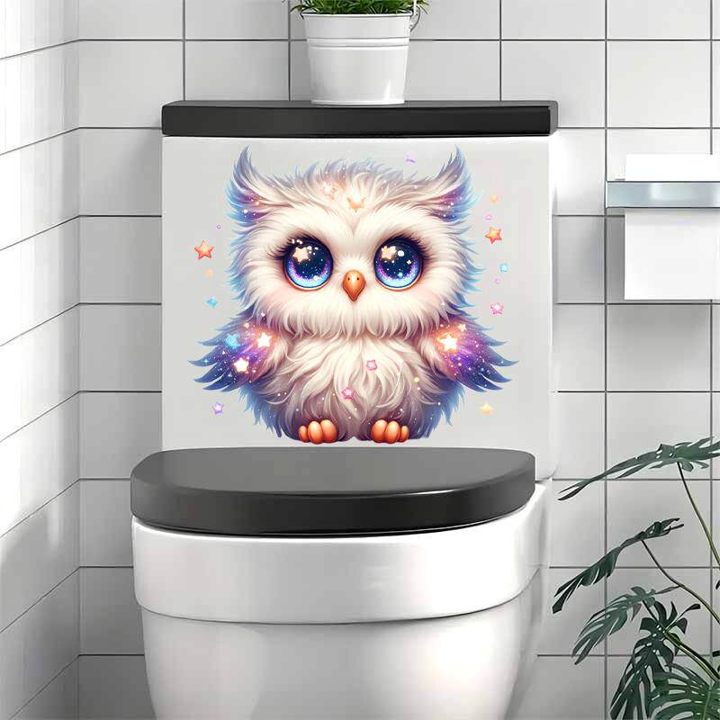 可爱卡通小猫头鹰墙面贴纸