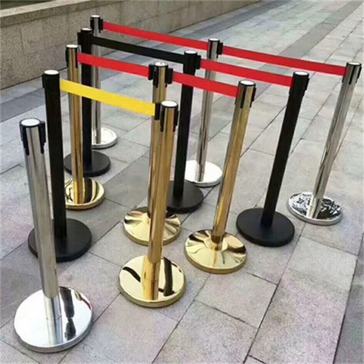 不锈钢一米线护栏 安全防护隔离桩警戒线 伸缩围栏隔离带礼宾柱