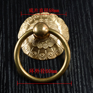 大门仿古拉环古建祠堂门环铜拉手纯铜复古老式中式木门铜拉手拉环