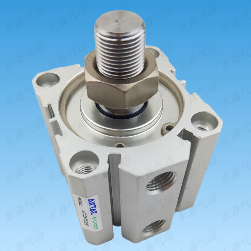 亚德客正品薄型气缸ACQ20X5X10X15X20X25X30-S-B可调外牙小型气动