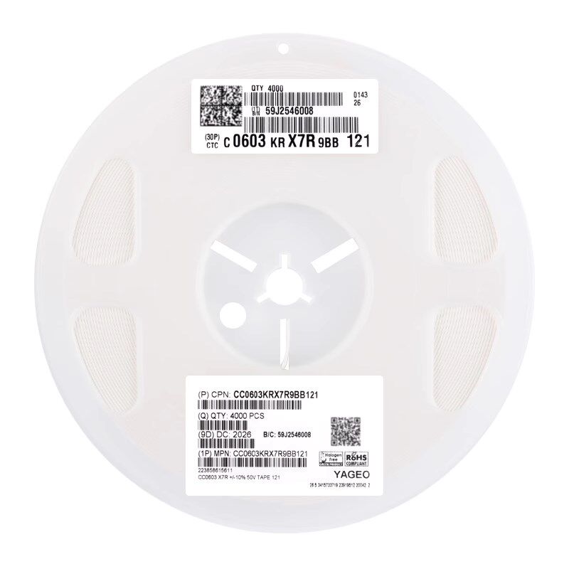 原装0603贴片陶瓷电容50V 330PF/470PF/1NF/1.5NF/2.2NF 10% 1608