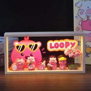 loopy露比小海狸周边生日礼物摆件手办小夜灯送女生闺蜜朋友儿童