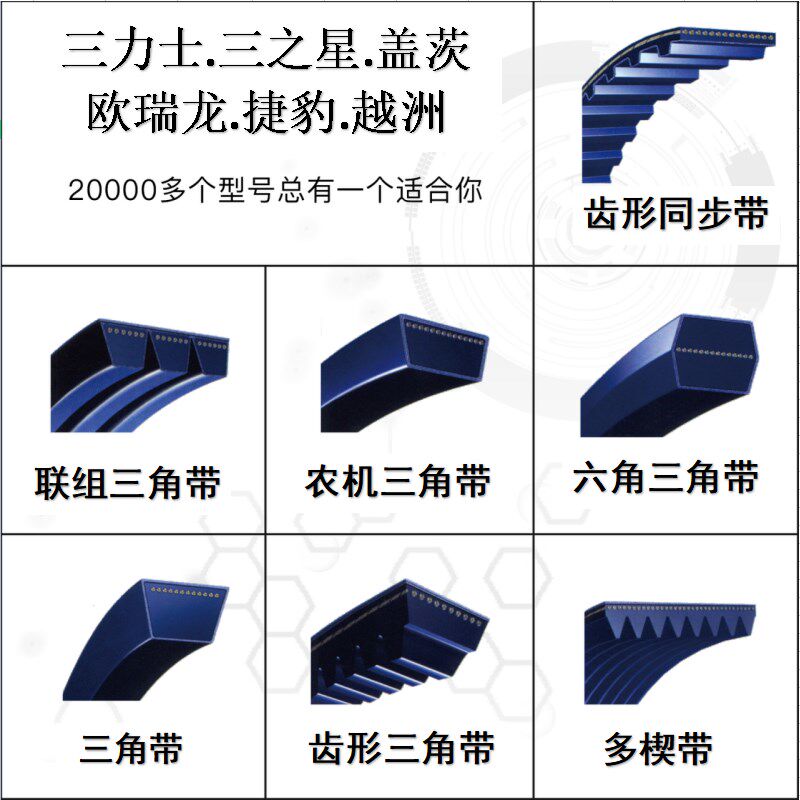 甬字三角带A型900-1270电切割机器设备橡胶工业V传动皮带