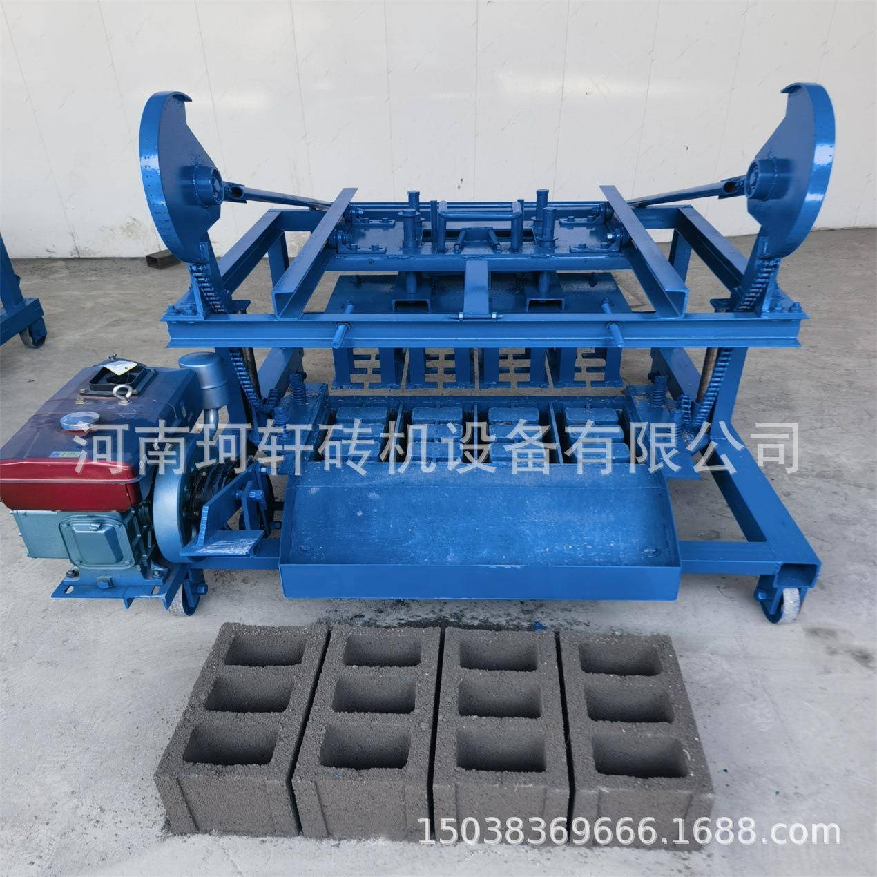 热卖款柴油动力发电直推式制砖机混凝土砌块砖机空心水泥制砖机